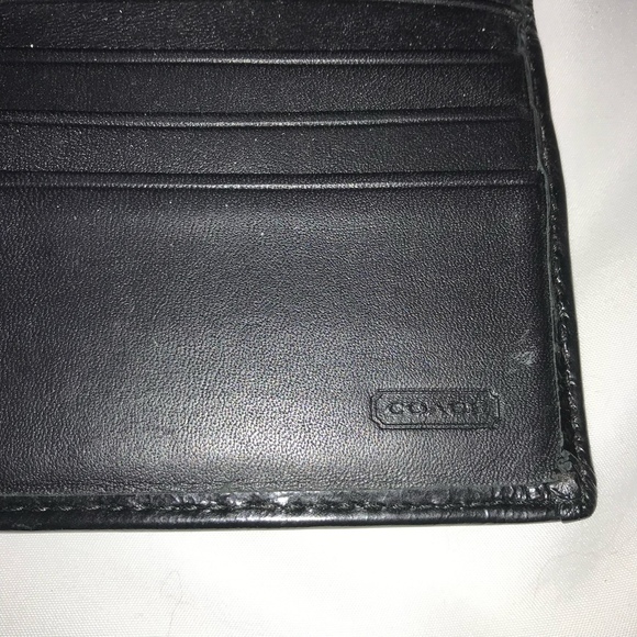 Coach Monogram Pleated Jacquard Gray & Black Canvas and Leather Long Wallet - Picture 9 of 12